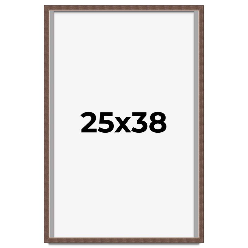 25x38 Shadow Box Frame Brown | 1.125 inches Deep Real Wood Rustic