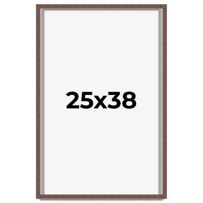 25x38 Shadow Box Frame Brown | 1.125 inches Deep Real Wood Rustic