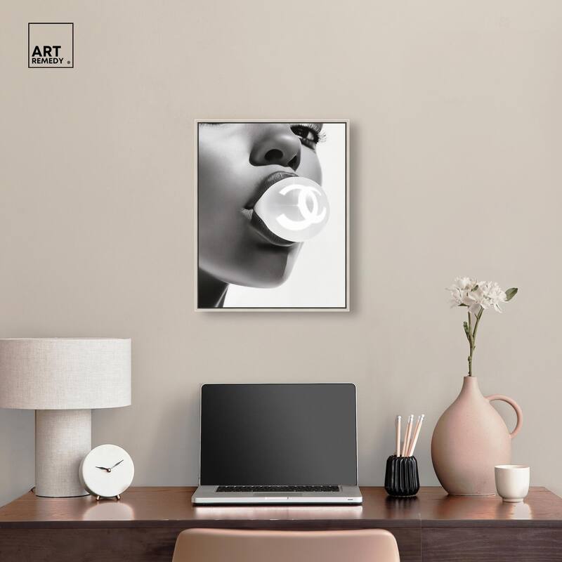 Bubble Gum Pop Monochrome Canvas by Art Remedy