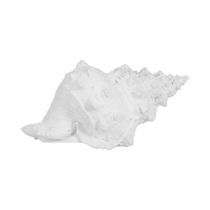 Sagebrook Home Coastal Charm 9" Polyresin White Conch Shell Figurine - 10" x 5" x 5" - 10" x 5" x 5" - White