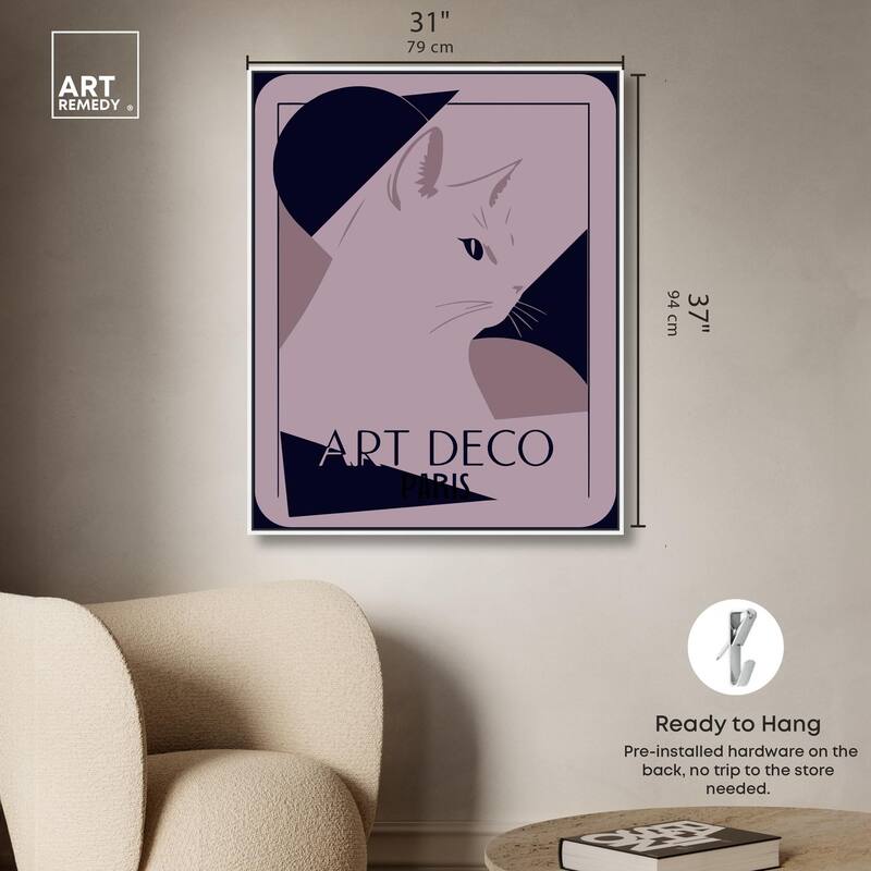 Cat Deco Canvas by Art Remedy