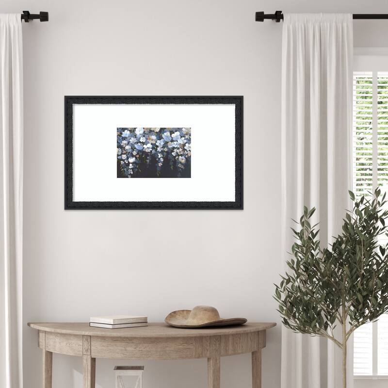Hanging Blossoms in Tranquil Night by Hannah Dawson Wood Framed Wall Art Print