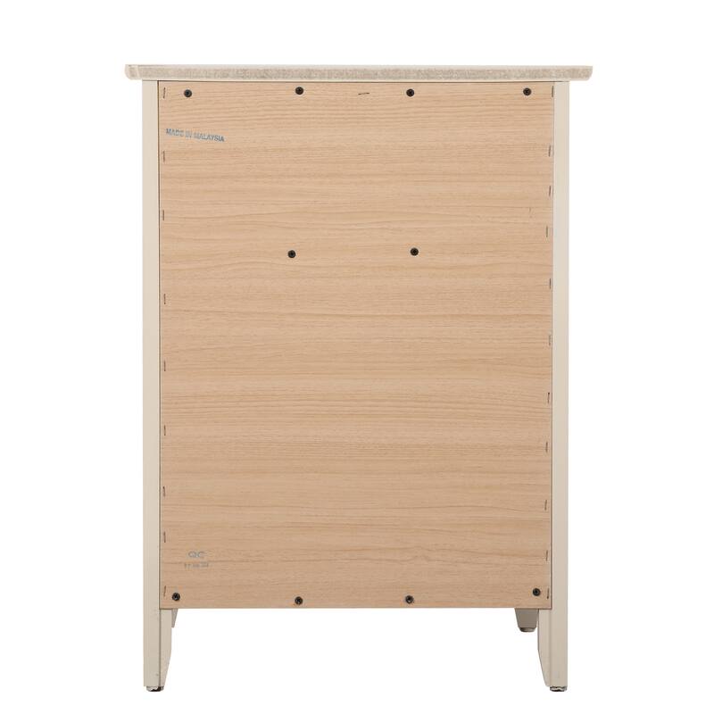 1-Drawer Beige Nightstand with Modern Classic Design and Storage, 25 Inch Versatile Bedroom Side Table