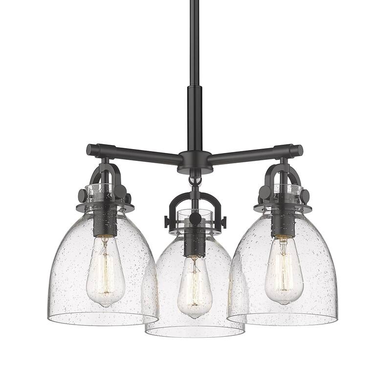 Innovations Lighting 410-3CR-16-20 Newton Bell Pendant Newton Bell 3 - Matte Black / Seedy