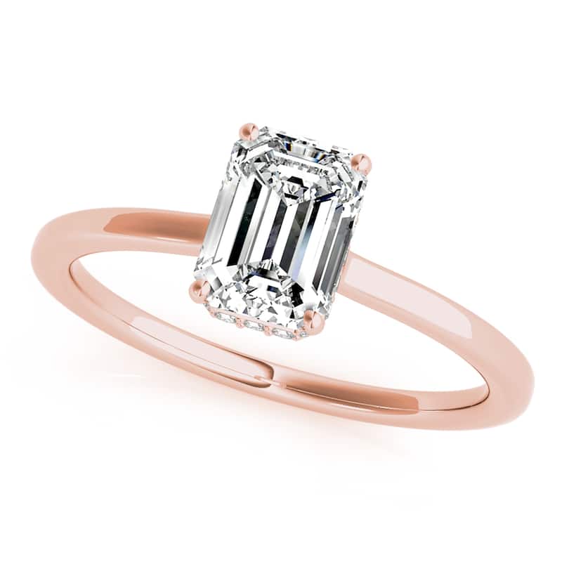Auriya 14k Rose Gold Lab Grown Emerald Diamond Halo Engagement Ring 0.50 to 5.00 ct. tw. (F-G VS) - 1.50 ct. center - 9