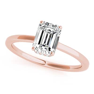 Auriya 14k Rose Gold Lab Grown Emerald Diamond Halo Engagement Ring 0.50 to 5.00 ct. tw. (F-G VS)