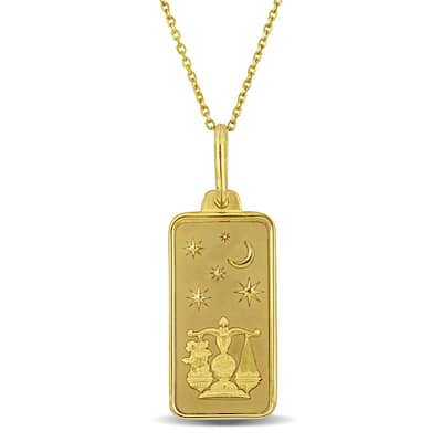 Miadora Libra Pendant with Chain & Spring Ring Clasp in 10K Yellow Gold