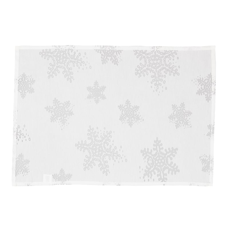 Holiday Placemats With Burnout Snowflake Design (Set of 4)