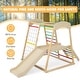 preview thumbnail 6 of 8, 6-in-1 Indoor Jungle Gym Kids Wooden Playground with Monkey Bars-Multicolor - Multicolor - 81" x 44" x 47"