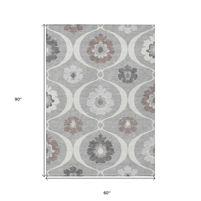 HomeRoots Medallion Transitional Rectangle Outdoor Rug