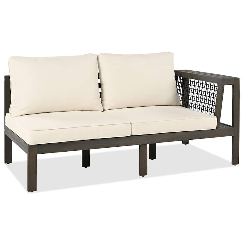 4 Pieces Outdoor Wood Sofa Set