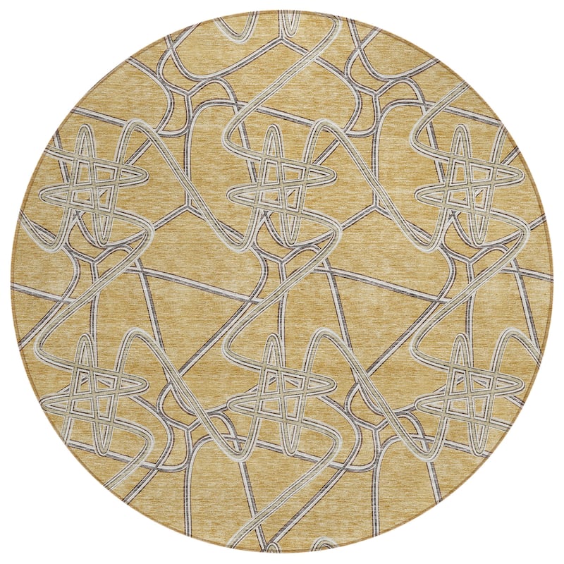 Machine Washable Indoor/ Outdoor Contemporary Links Chantille Rug