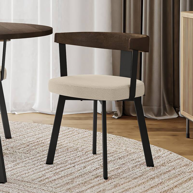 Amisco Lars Dining Chair with Wooden Backrest and Armrests