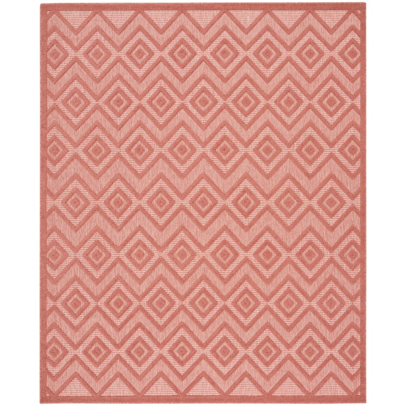 Nourison Versatile Indoor/Outdoor Geometric Flatweave Area Rug - 8' x 10' - Coral/Orange