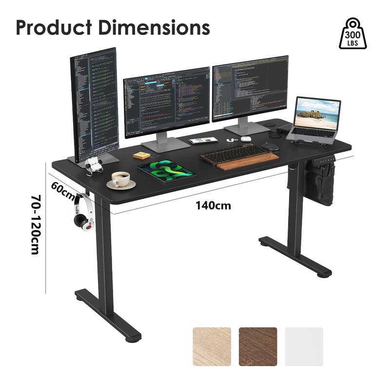 Electric Standing Desk Adjustable Height Sit Stand Home Office Desk with Splice Board