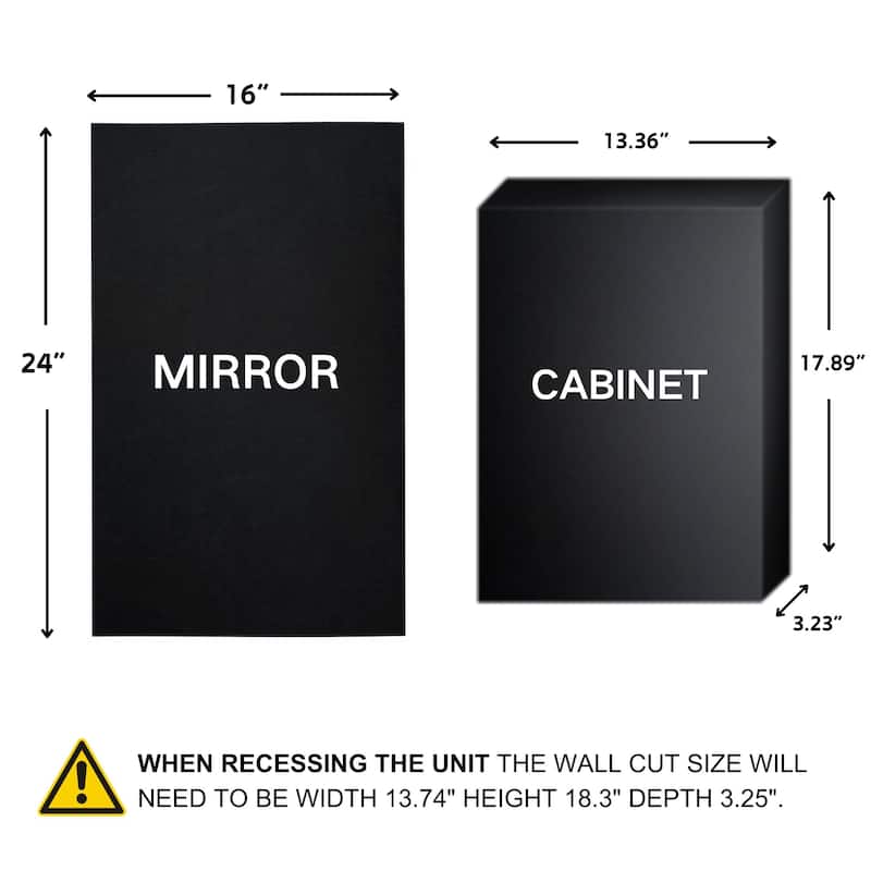TEHOME Haddison Recessed Framed Medicine Cabinet with Mirror