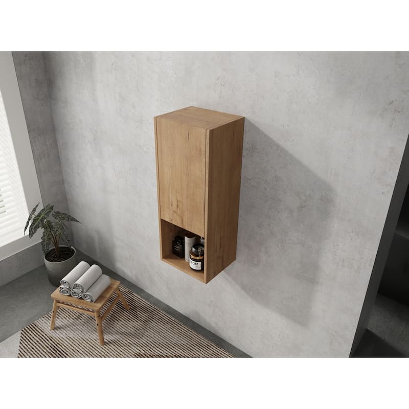 Modern Wall-Mounted Bathroom Side Cabinet with Soft Close Doors, Space-Saving Storage Cabinet Floating Cabinet