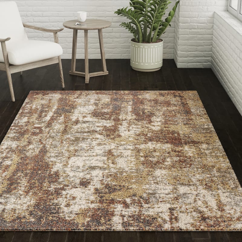 Addison Barkley Distressed Canyon Abstract Accent Rug - 9'4" x 13'2" - Canyon - Rectangle