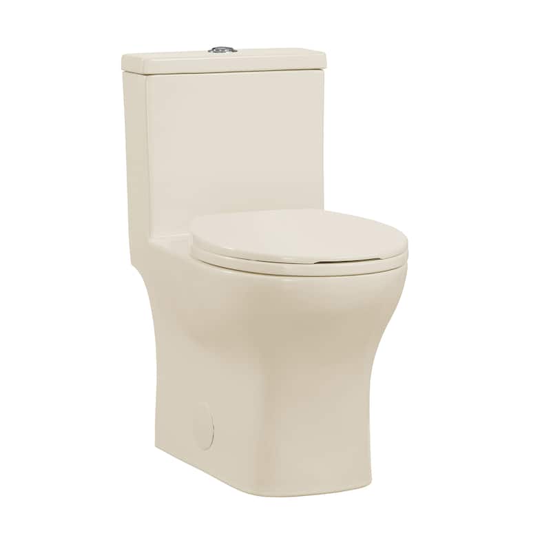 Interlaken Iii One-Piece Round Toilet Vortex Dual-Flush 0.95/1.26 Gpf In Bisque - 25.4" x 13.95" 28.75"