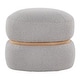 preview thumbnail 18 of 21, Carson Carrington Lena Pouf Ottoman with Natural Wood Accent Grey