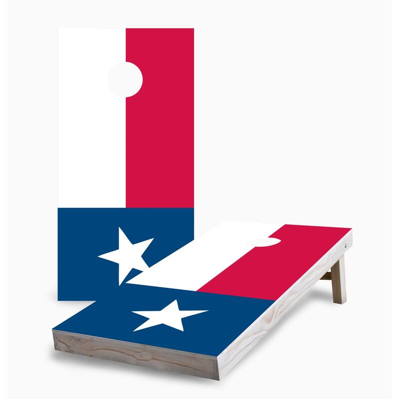 Texas State Flag Corn Hole Board Set w Case & Lights - 16 Years and Up