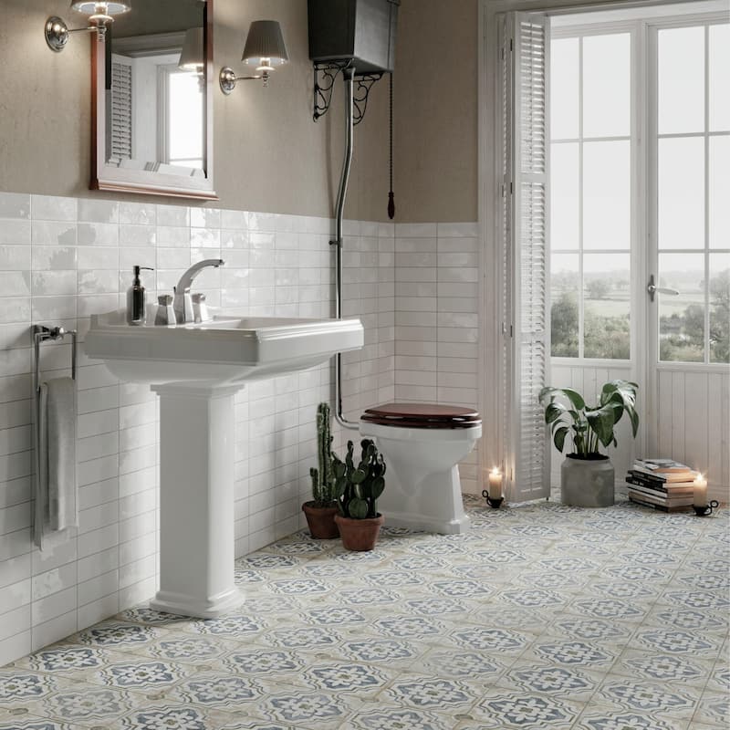 Merola Tile Kings Porto Fatima 17-5/8" x 17-5/8" Ceramic Floor and Wall Tile