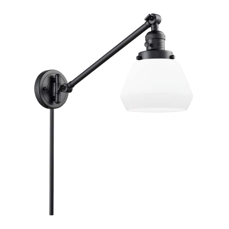 Innovations Lighting Fulton Single Light 25" Tall Wall Sconce / - Matte Black / Matte White