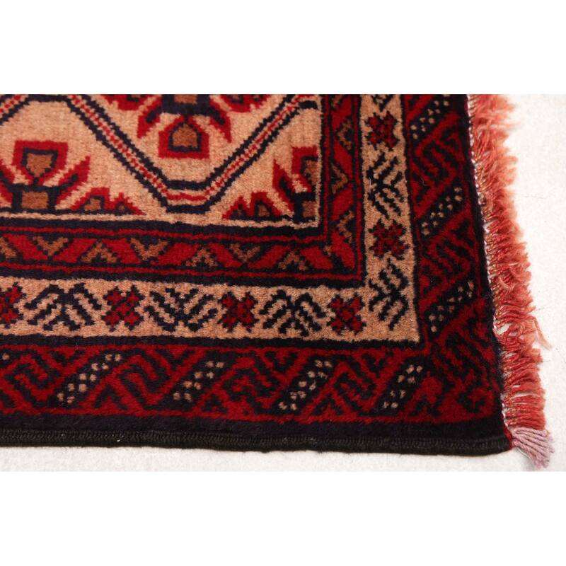 ECARPETGALLERY Hand-knotted Teimani Beige, Red Wool Rug - 2'11 x 4'11