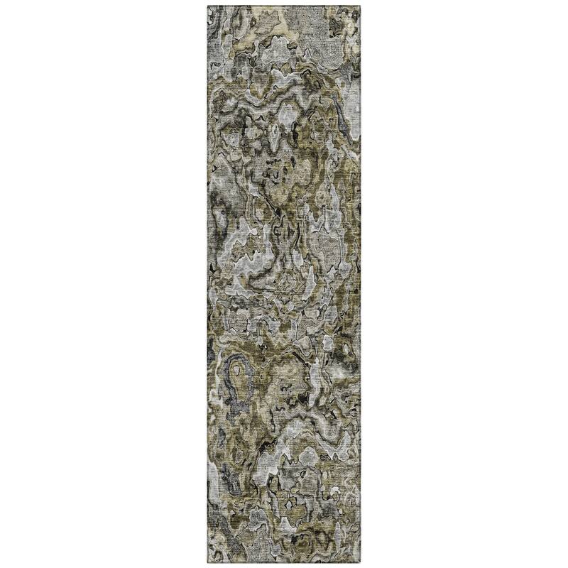 Machine Washable Indoor/ Outdoor Chantille Abstract Modern Rug