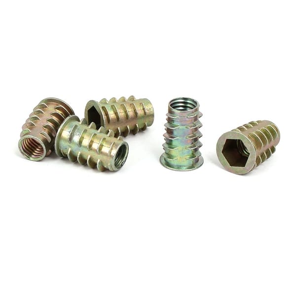 M10x25mm Interface Hex Socket Threaded Insert Nuts 5pcs for Wood ...