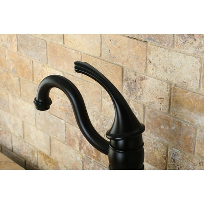Kingston Brass Georgian Vessel Faucet with Deck Plate and Metal Lever