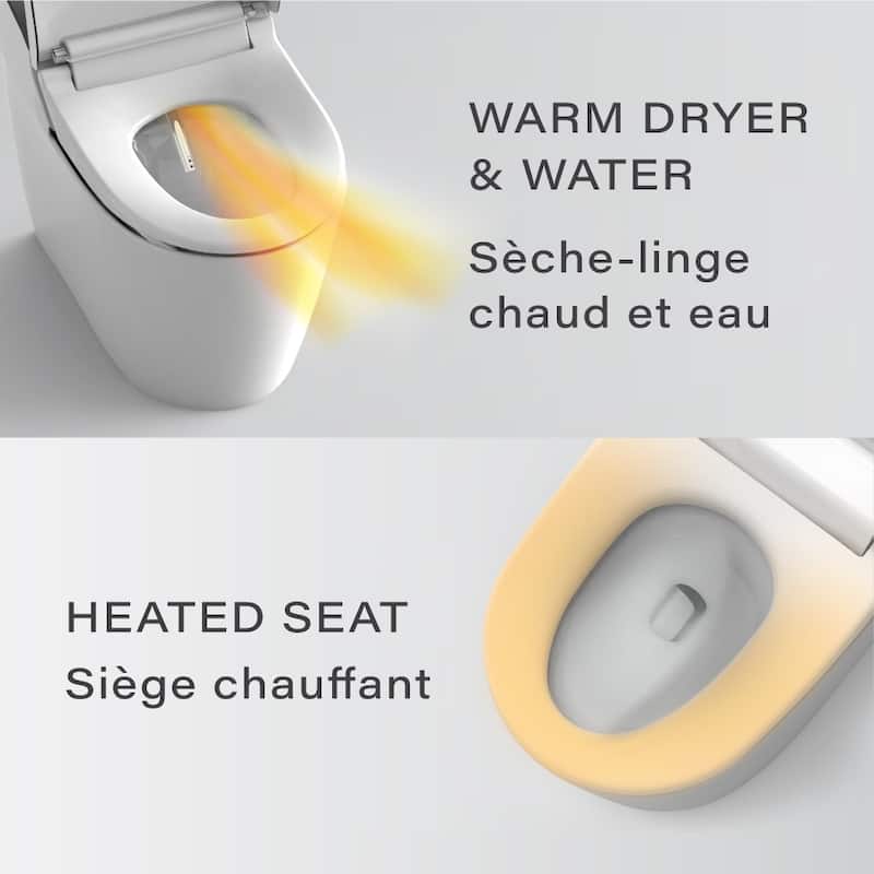 VOVO STYLEMENT Tankless UV LED Sterilization Smart Toilet in White - N/A