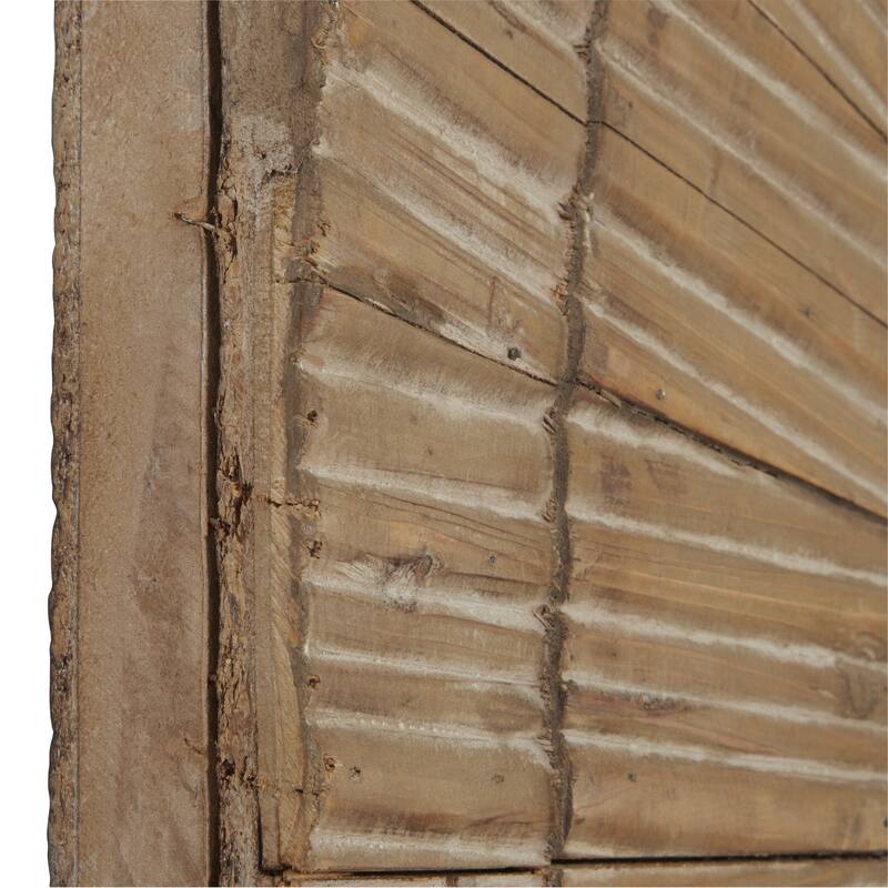 Brown Wood Handmade Carved Radial Starburst Home Wall Decor