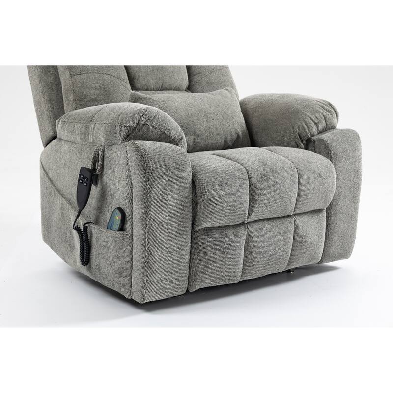 Dual OKIN Motor Power Lift Recliner Chair, Electric Sofa with Heat & Massage, Heavy-Duty Recliner Chair with 2 Cup Holders