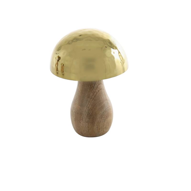 Stainless Steel Metal Mushroom Handmade Hammered Decorative Sculpture - Set of 3 Gold or Silver - Roche River Decor