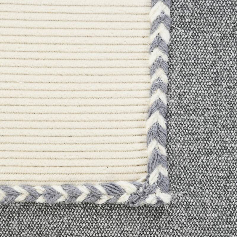 Handwoven Geometric Throw Pillow Cover - 20" - Gray and White