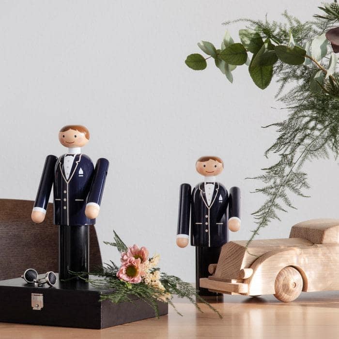 Kay Bojesen Groom, Blue/Black/White, Small - H: 7.1"
