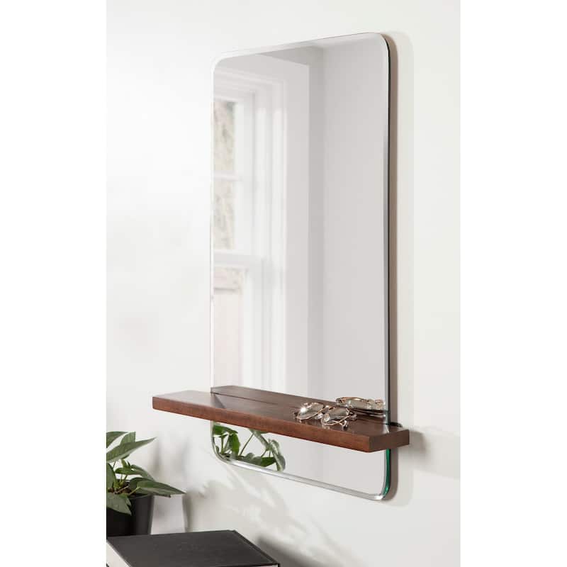 Kate and Laurel Fosset Frameless Mirror with Shelf