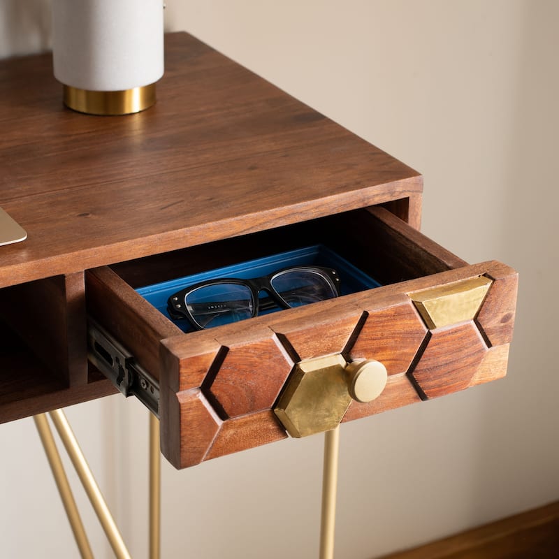 SAFAVIEH Werra 1-Drawer 1-Shelf Hairpin Leg Desk