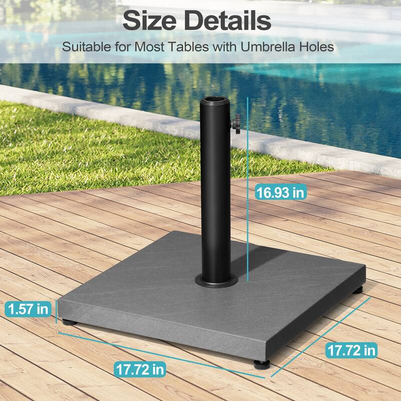 VredHom Outdoor Patio Market Umbrella Square Base Stand