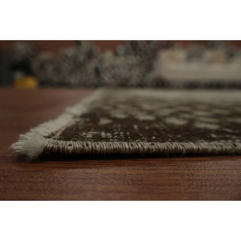 Hand Knotted Oriental 100% Wool Carpet Transitional Floral Beige & Ivories Anatolian Area Rug - 9' 2'' X 5' 9''