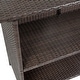 preview thumbnail 19 of 23, Indoor/Outdoor Wicker Rattan Patio Bar Counter Table with Two Shelves