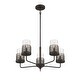 preview thumbnail 4 of 3, Gunsmoke with Gray Rattan Five Light Convertible Semi-Flush from the Granada Collection