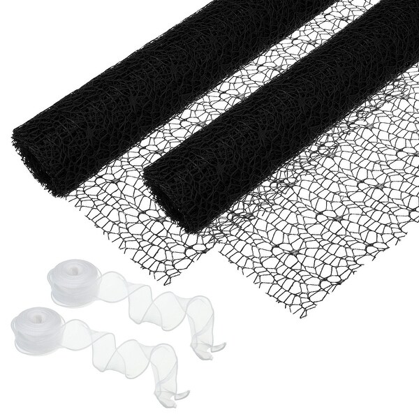 2 Rolls Flower Wrapping Mesh Paper, 15ft Floral Package with 2 Rolls Flower Wrapping Mesh Paper, 15ft Floral Package with