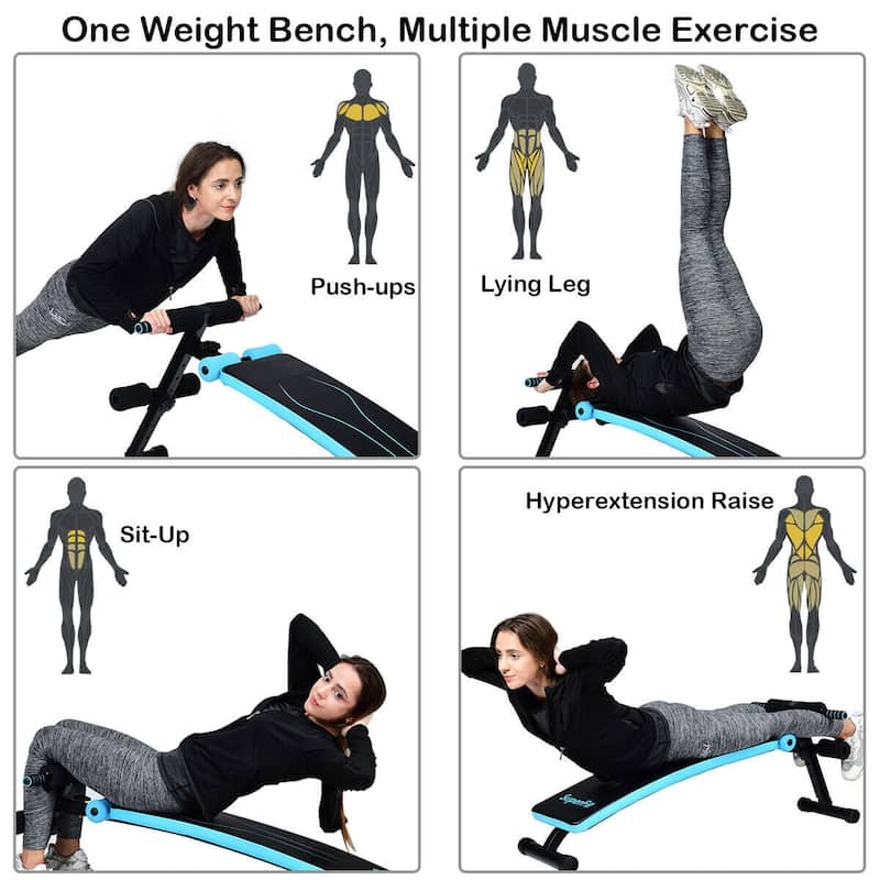 Folding Weight Bench Adjustable Sit-up Board Workout Slant Bench - 52"-55" x 20.5" x 19"-23.5" (L x W x H)