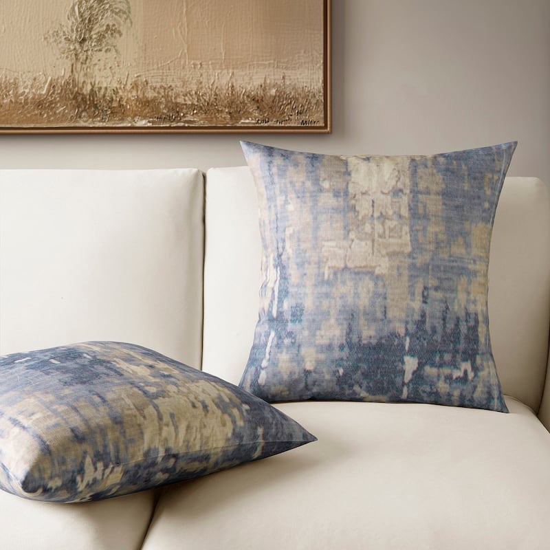 Exclusive Fabrics Printed Cotton Throw Pillow Covers 18 X 18 - Textured Decorative Pillow Covers (Set of 2)