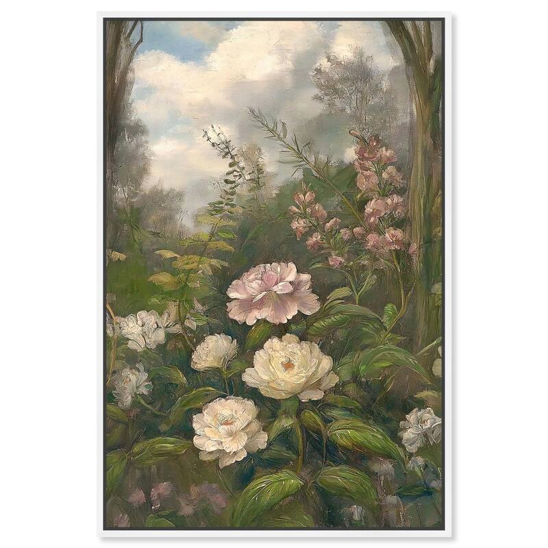Woodland Bloom Canvas by Art Remedy - 36" x 54" - White
