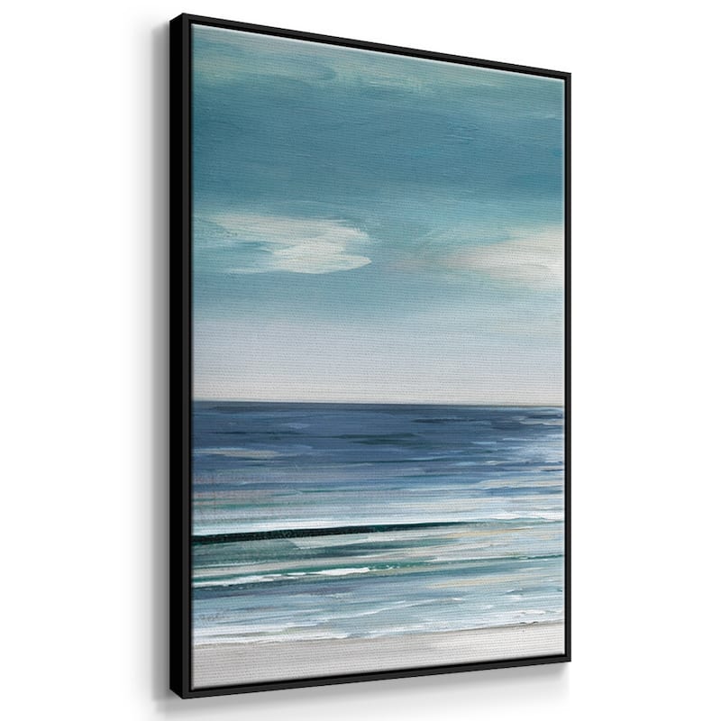 Blue Silver Shore - Multi Piece Framed Canvas