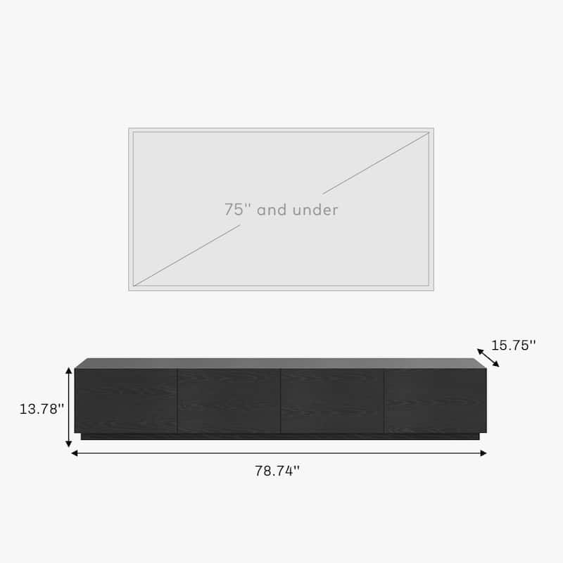 Minimalist Wood TV Stand with 4 Drawers, Modern Long Media Console for up to 100 Inch, Fully Assembled