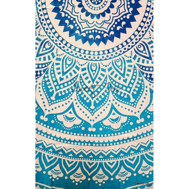 Cotton Spectacular Tie Dye Floral Tablecloth Round - 69-in Round